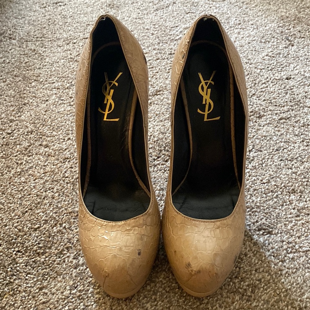YSL Tribtoo 37 Tan Snakeskin
